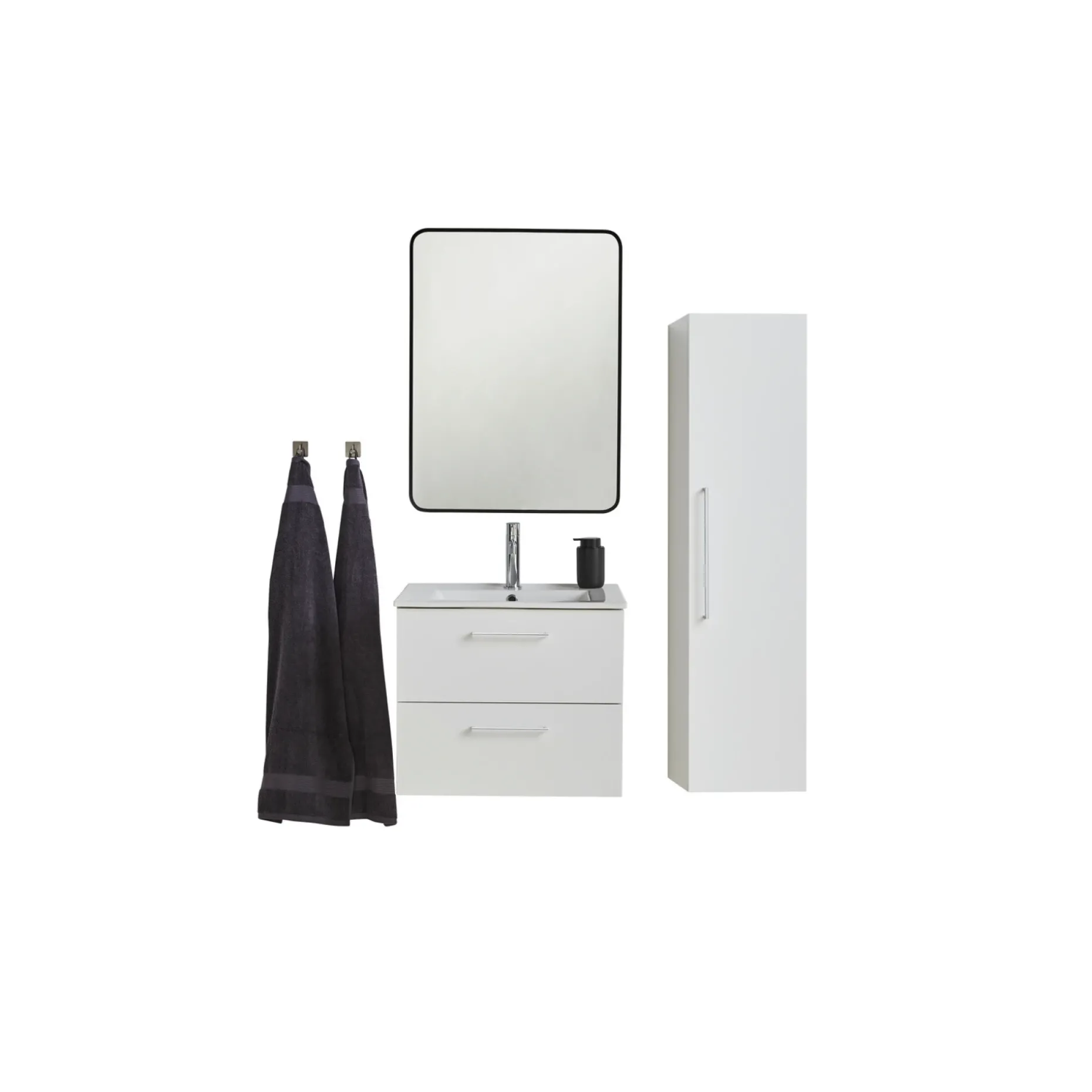 VASSO MILANO SOFTCLOSE BADMØBEL HVID 2 SKUFFER 60 CM