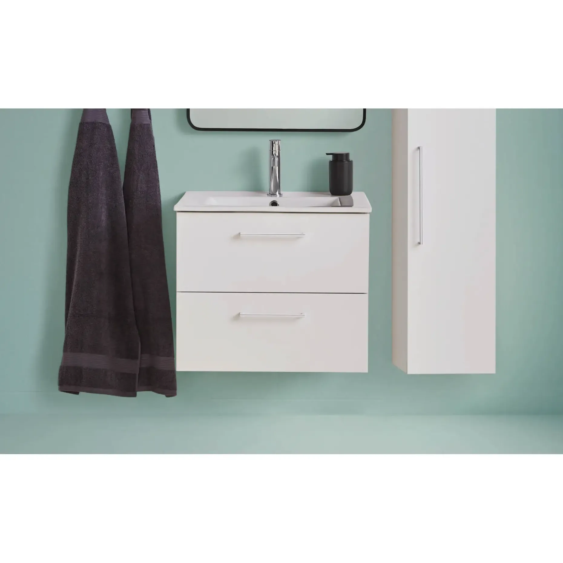 VASSO MILANO SOFTCLOSE BADMØBEL HVID 2 SKUFFER 60 CM