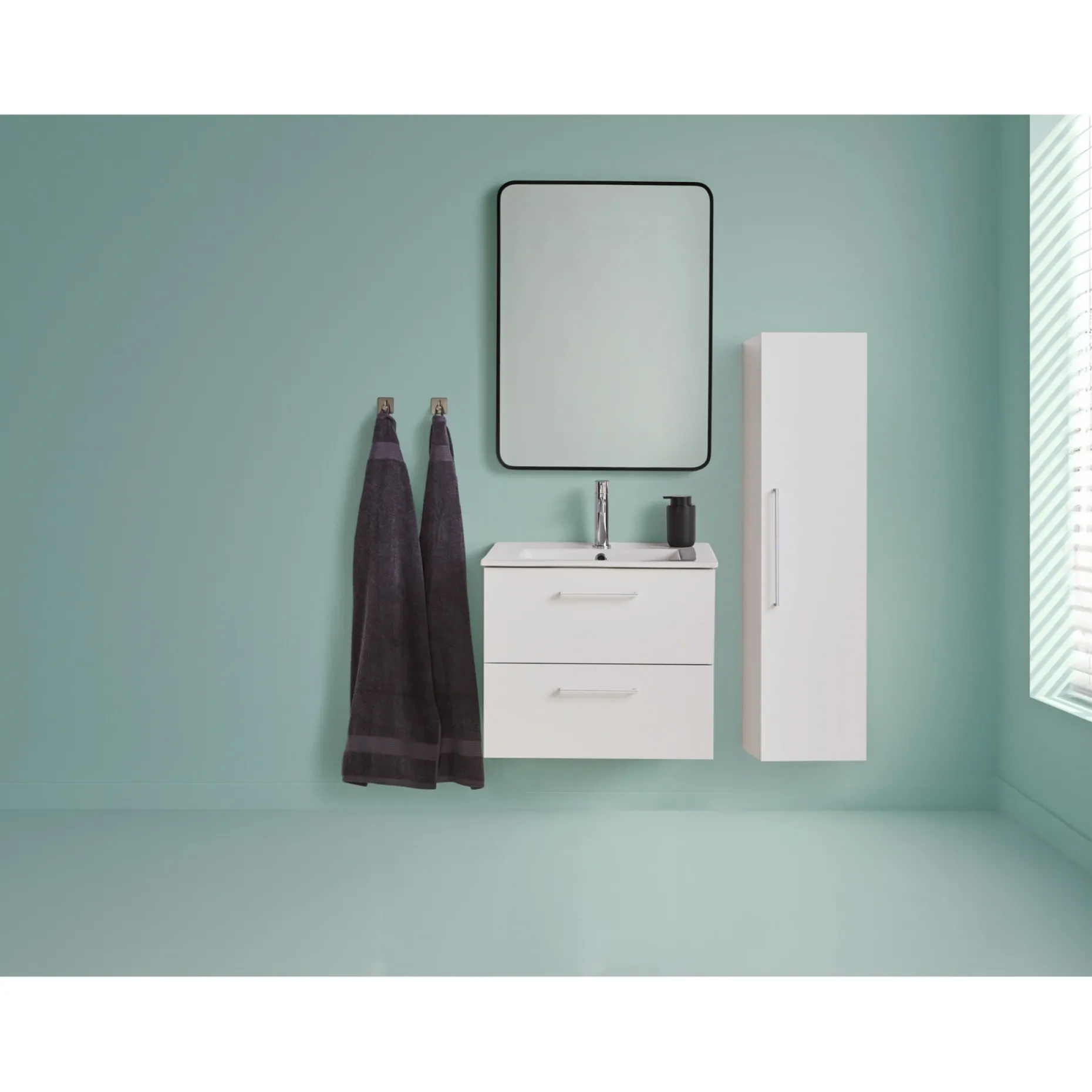 VASSO MILANO SOFTCLOSE BADMØBEL HVID 2 SKUFFER 60 CM