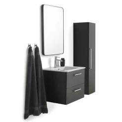 VASSO MILANO SOFTCLOSE BADMØBEL SORT 2 SKUFFER 60 CM