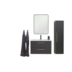 VASSO MILANO SOFTCLOSE BADMØBEL SORT 2 SKUFFER 80 CM
