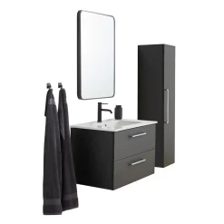VASSO MILANO SOFTCLOSE BADMØBEL SORT 2 SKUFFER 80 CM