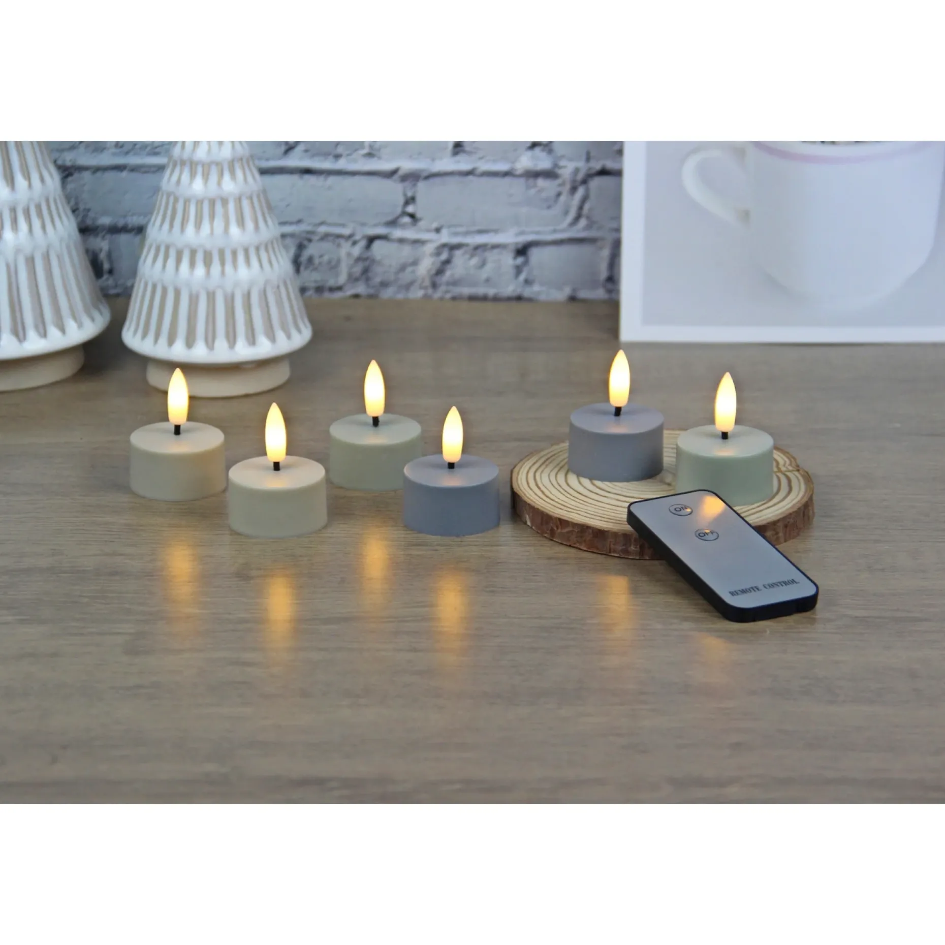 VELI LINE 6 STK. FLERFARVET GENOPLADELIGE LED FYRFADSLYS