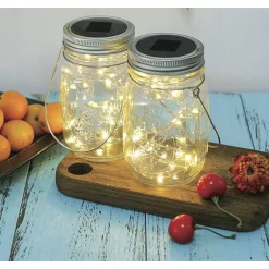 VELI LINE 2-PAK GLASKRUKKE SOLCELLE LAMPE KLAR 13,5 CM