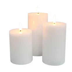 VELI LINE 3-PAK HVIDE Ø7,5 X10+12,5+15 CM LED BLOKLYS