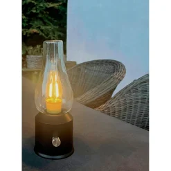 VELI LINE RETRO GENOPLADELIG BORDLAMPE SORT