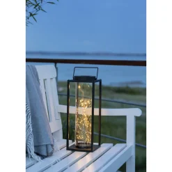 VELI LINE TORINO SOLCELLE LANTERNE SORT/KLART GLAS 42 CM