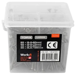 WORK>IT SKRUEBOKS TORX - LARGE SKRUE-/BITSSÆT 195 STK