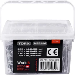 WORK>IT SKRUEBOKS TORX - MEDIUM SKRUE-/BITSSÆT 585 STK